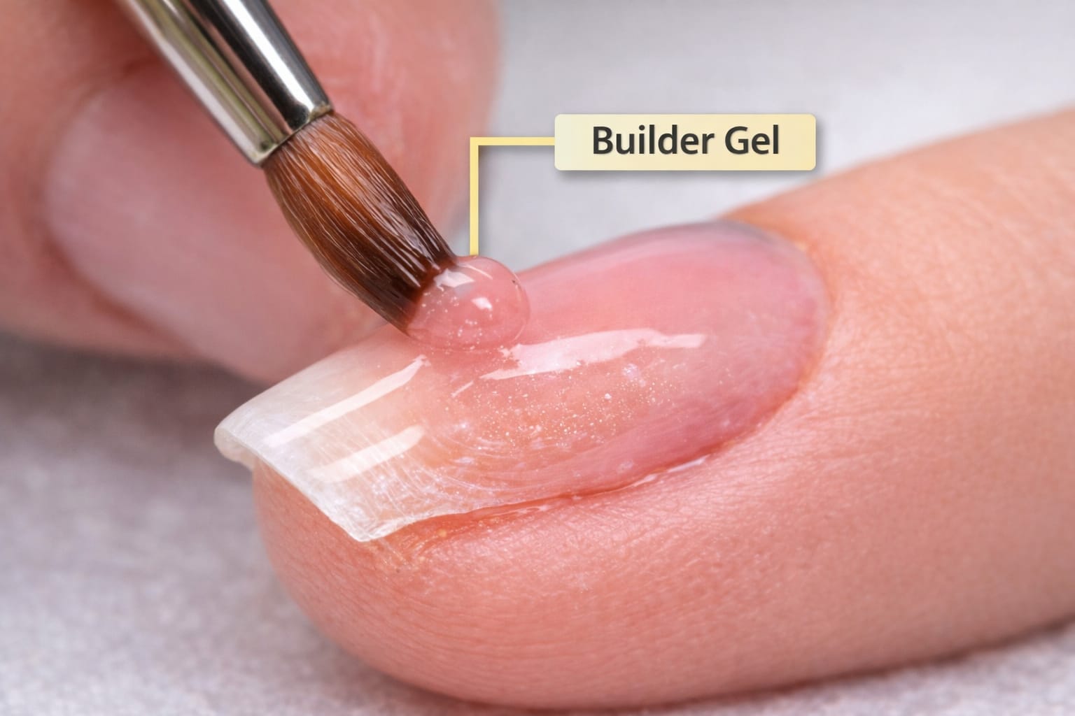 builder gel nail structure and stress point support