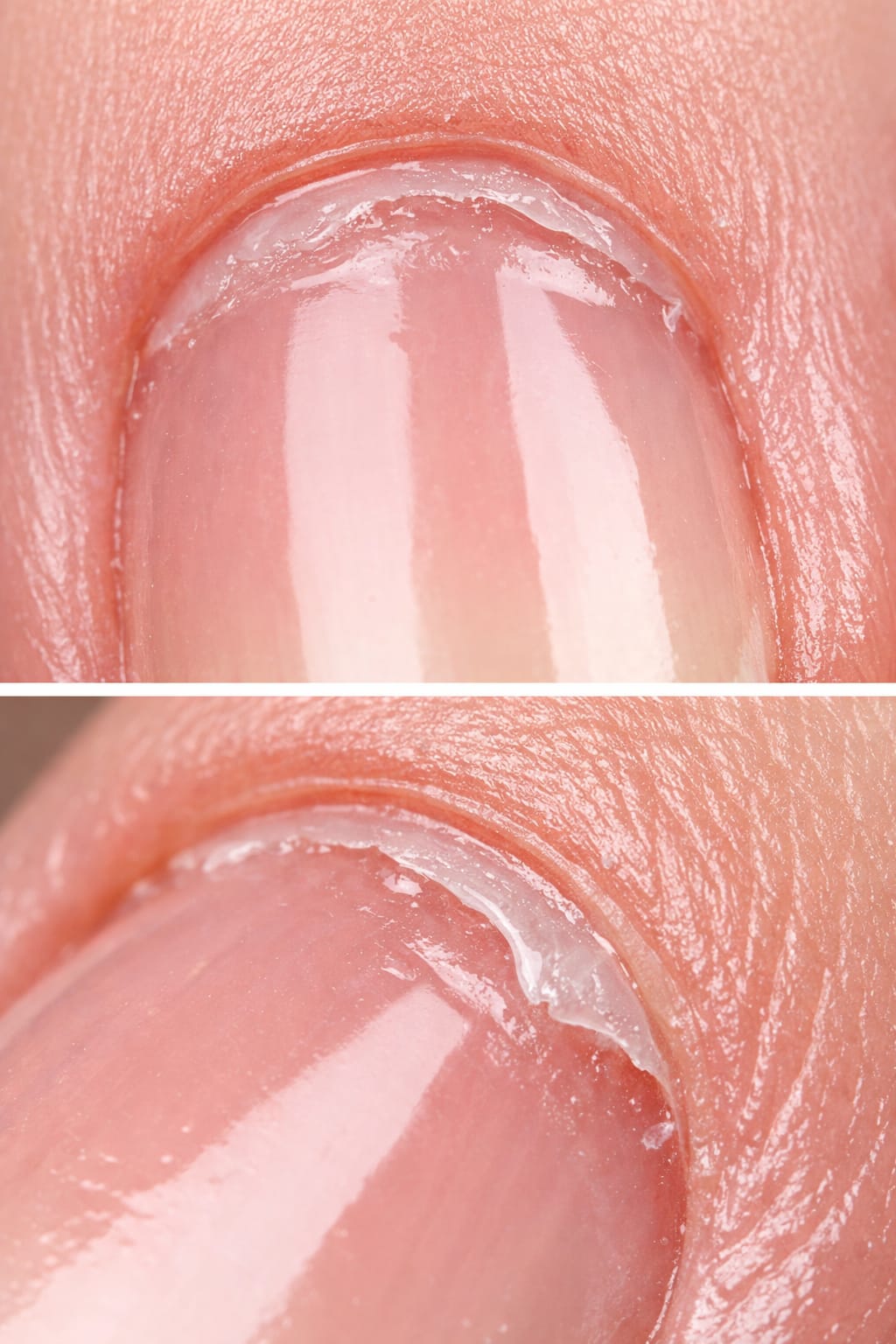 BIAB lifting at cuticle area close up