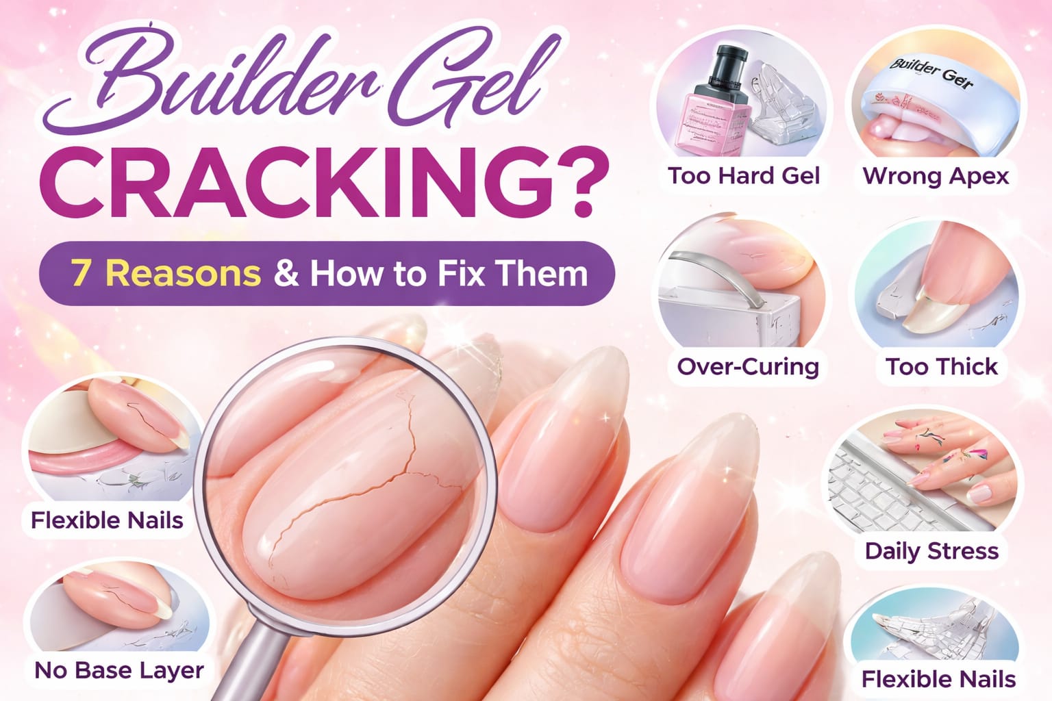 builder gel cracking on structured nails