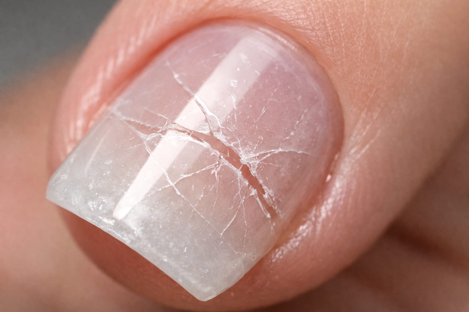 builder gel cracking caused by structural imbalance
