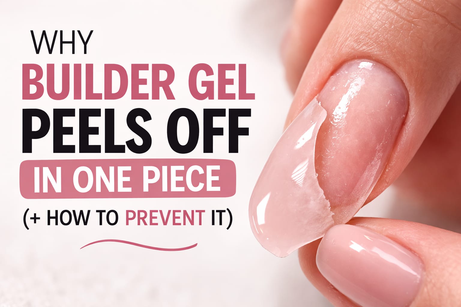 builder gel peeling off in one piece from natural nail
